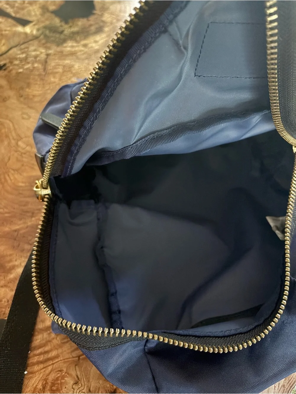 Marc Jacobs Navy Nylon Medium Backpack with Gold Hardware